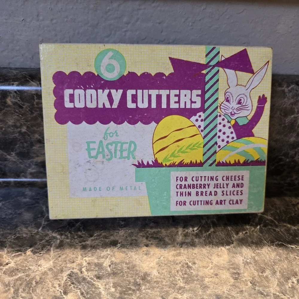 Vintage Easter Cookie (Cooky) Cutters 6 In Box Complete
